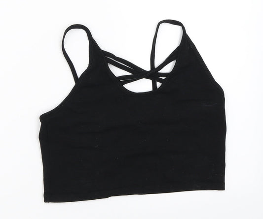 Womens UK Size 8 Select Black Cropped Tank