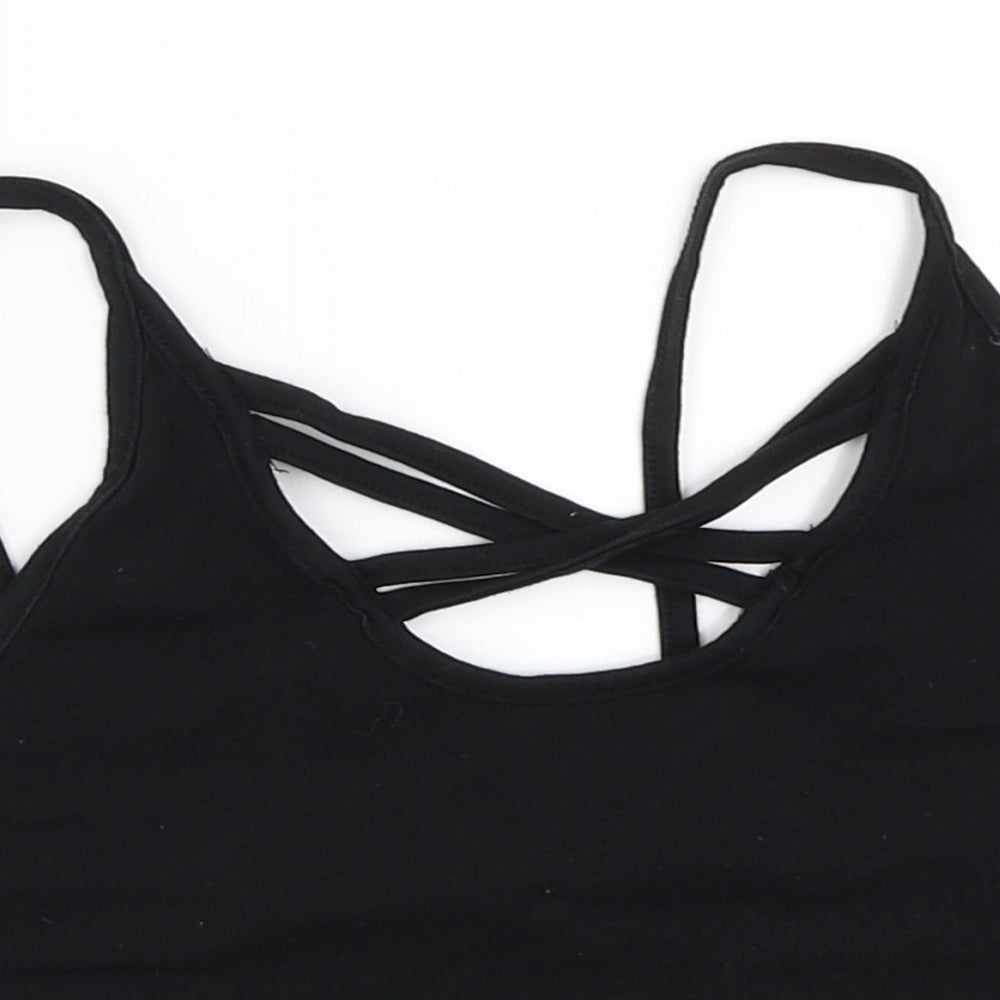 Womens UK Size 8 Select Black Cropped Tank