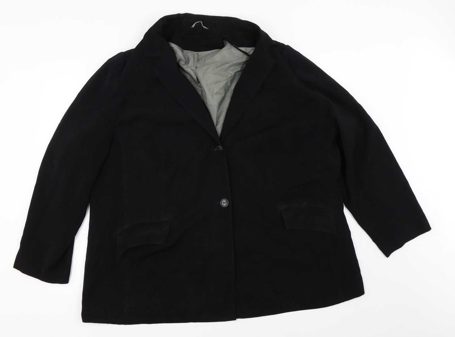 essence Womens Black   Overcoat Coat Size 16