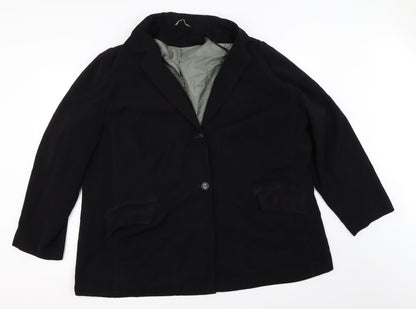 essence Womens Black   Overcoat Coat Size 16