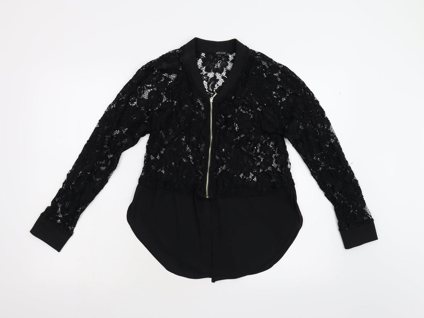 Womens UK Size 6 River Island Black Basic Blouse