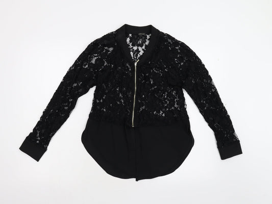 Womens UK Size 6 River Island Black Basic Blouse