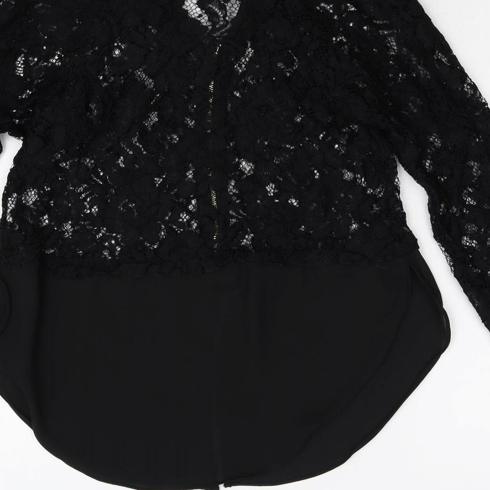 Womens UK Size 6 River Island Black Basic Blouse