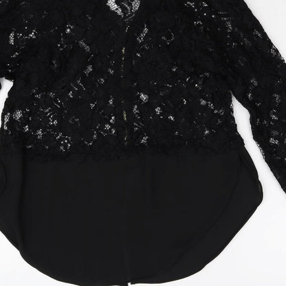Womens UK Size 6 River Island Black Basic Blouse