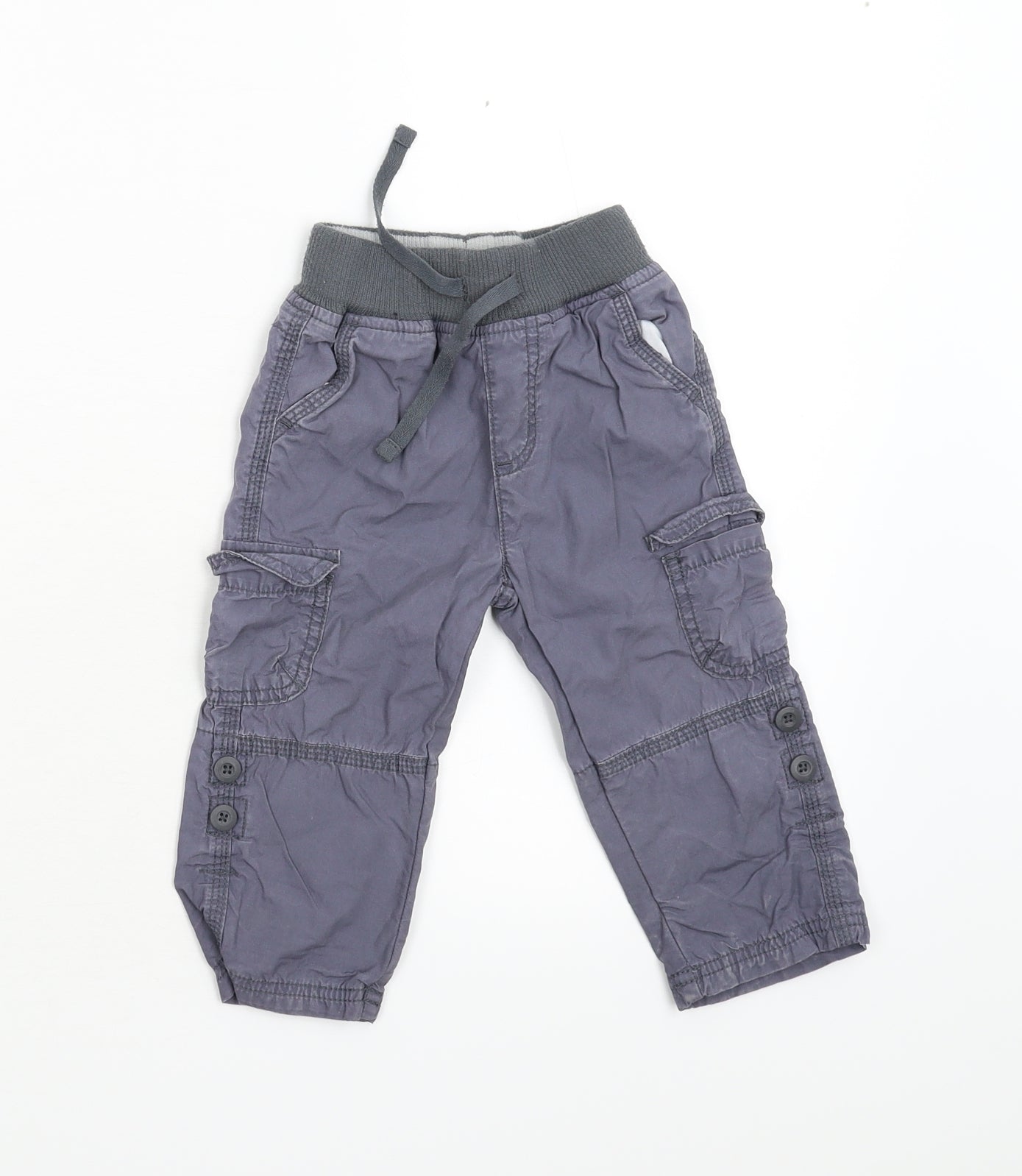 George Baby Grey   Cargo Trousers Size 9-12 Months