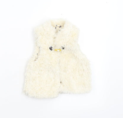 Dunnes Girls Ivory  Fleece Gilet Waistcoat Size 2-3 Years