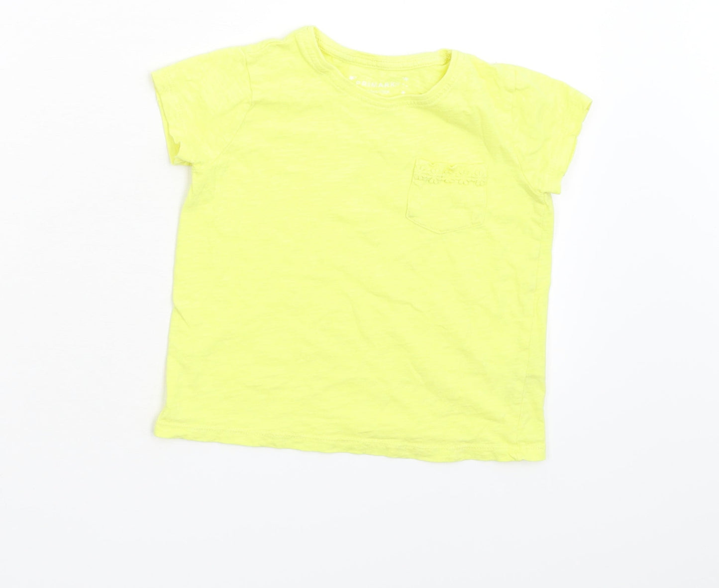 Primark Girls Yellow   Basic T-Shirt Size 4-5 Years