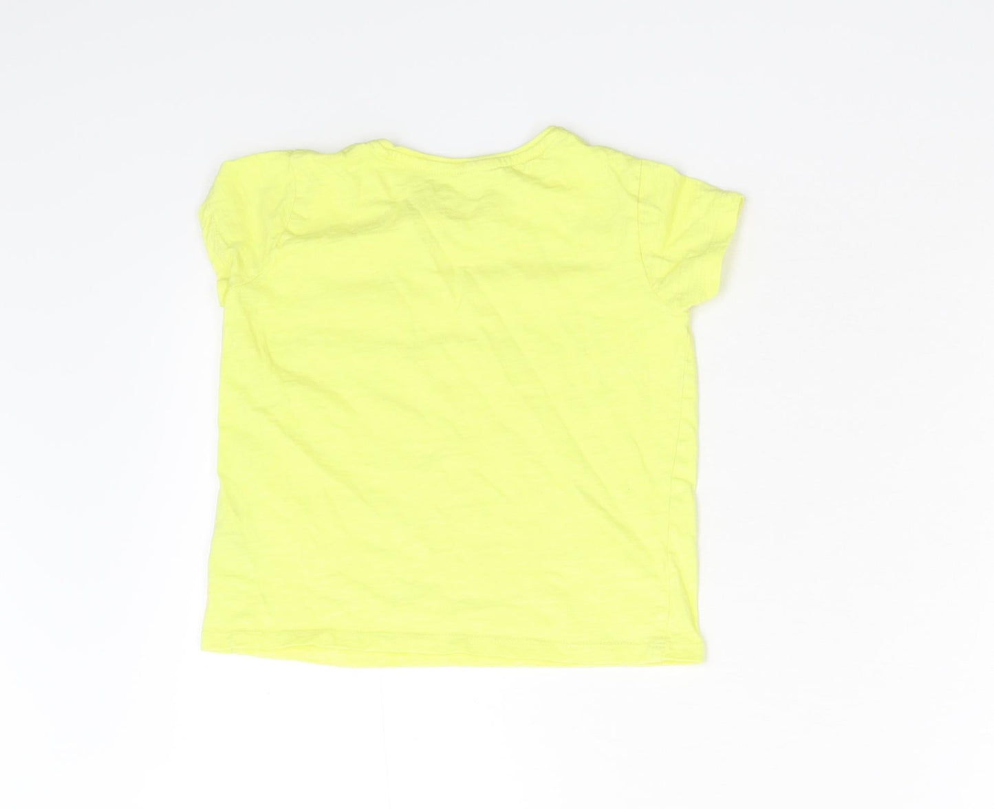 Primark Girls Yellow   Basic T-Shirt Size 4-5 Years