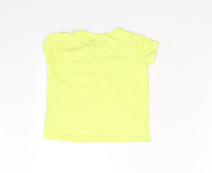 Primark Girls Yellow   Basic T-Shirt Size 4-5 Years