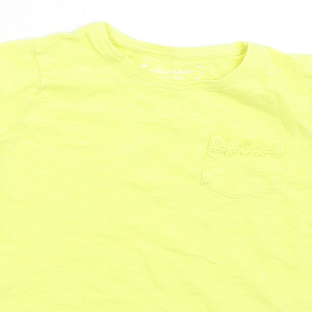 Primark Girls Yellow   Basic T-Shirt Size 4-5 Years