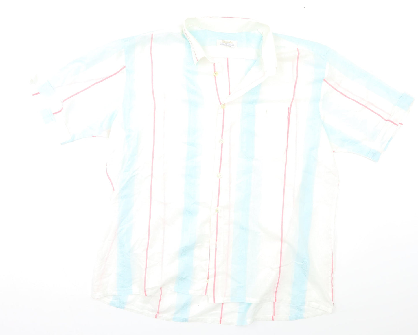 Mens UK Size L Continental Multicoloured  Button-Up Short Sleeve Casual Shirt