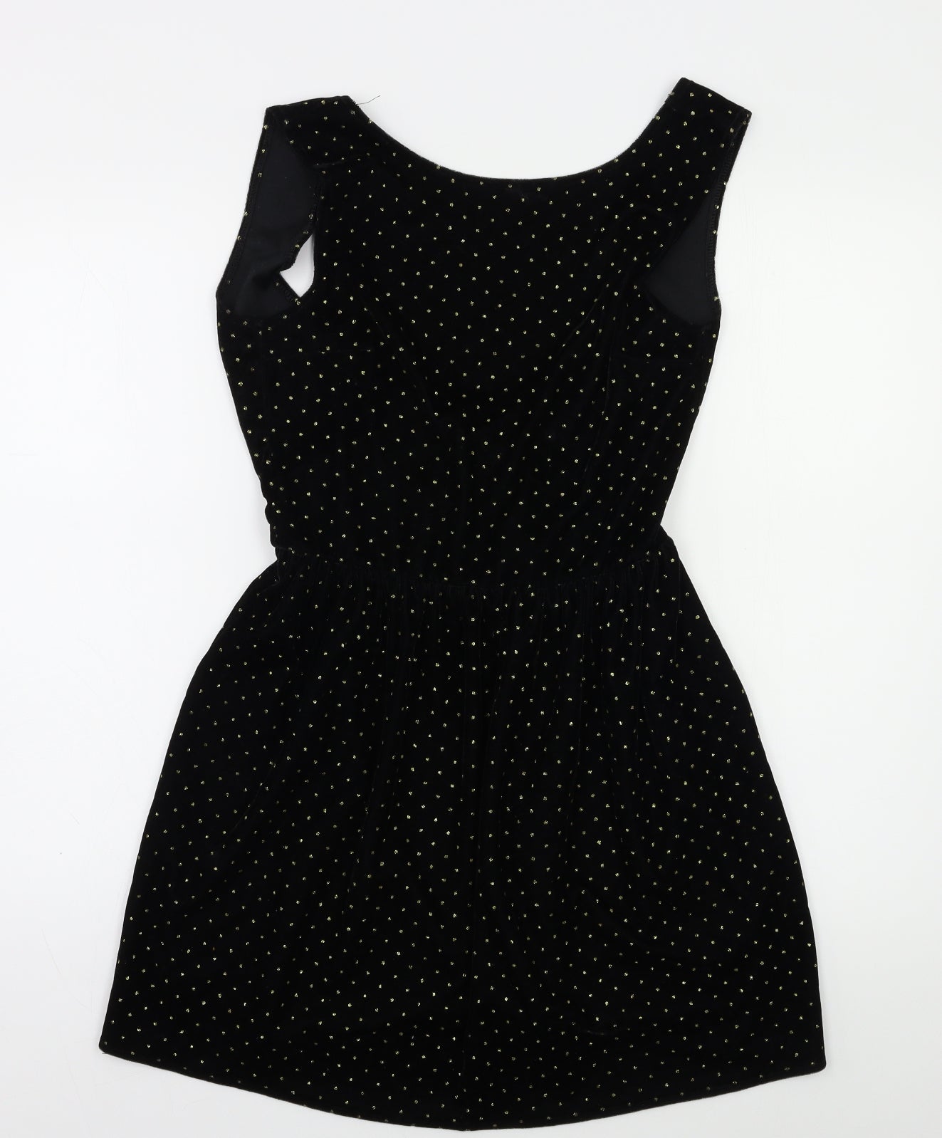Oh My Love Womens Black Polka Dot  Skater Dress  Size S