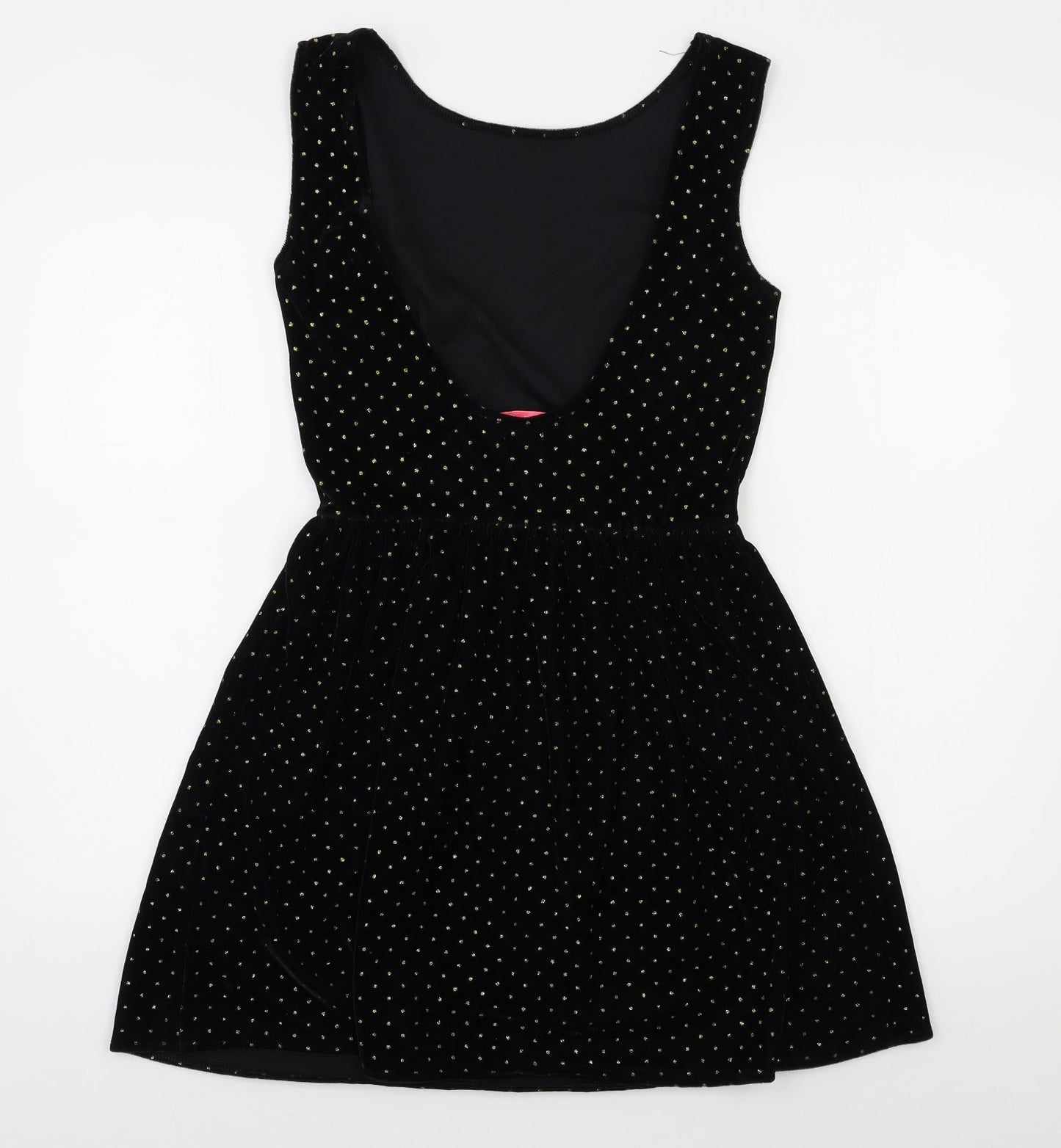 Oh My Love Womens Black Polka Dot  Skater Dress  Size S