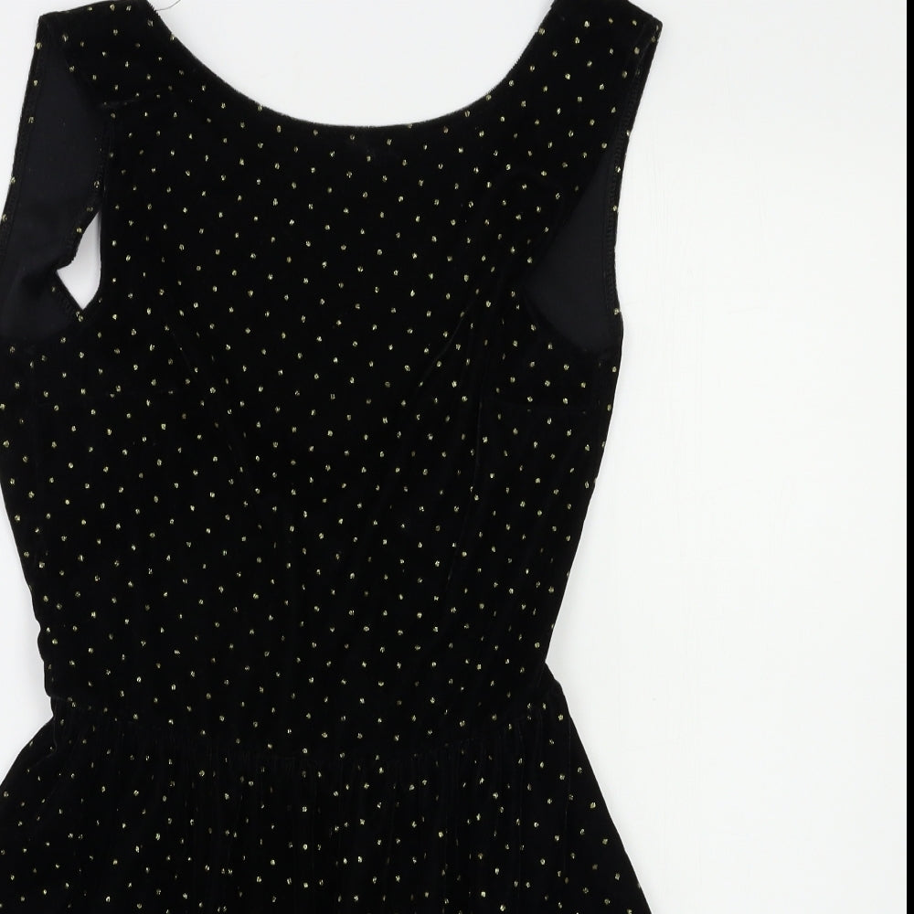 Oh My Love Womens Black Polka Dot  Skater Dress  Size S