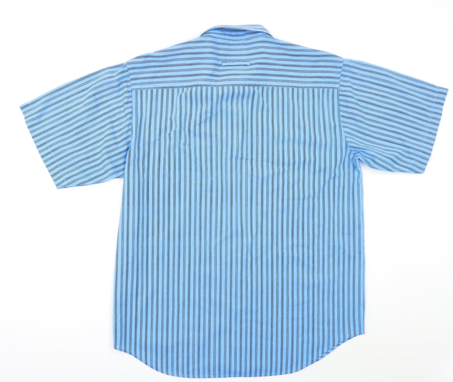 Mens UK Size L Casual Club Blue  Button-Up Short Sleeve Casual Shirt