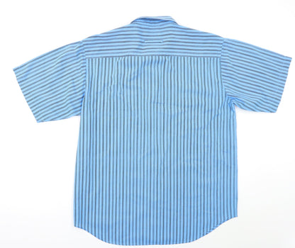 Mens UK Size L Casual Club Blue  Button-Up Short Sleeve Casual Shirt