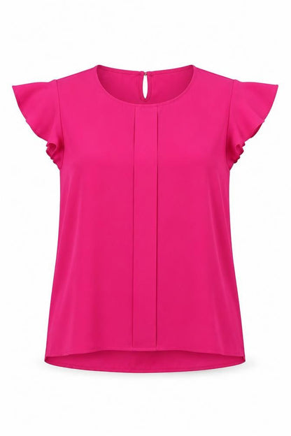 Front view of Absolutely & faith women’s pink basic blouse, size XL