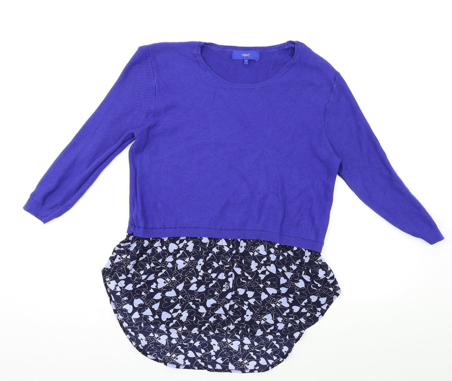 Womens UK Size 12 NEXT Blue Basic Blouse