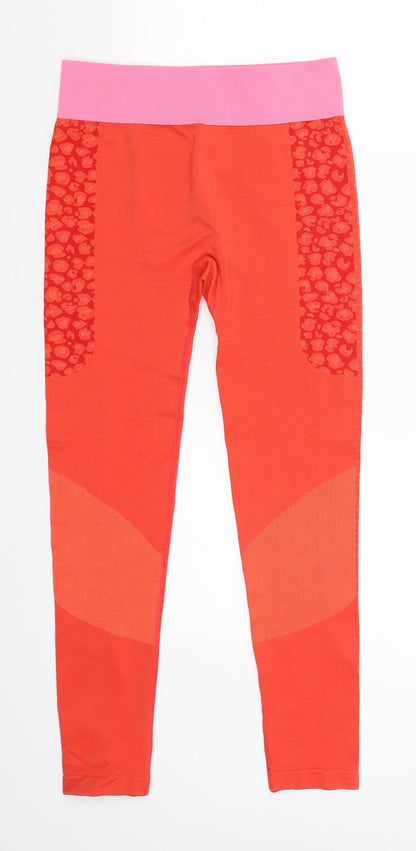 Womens UK Size S Workout Regular Fit Jegging Orange Trousers