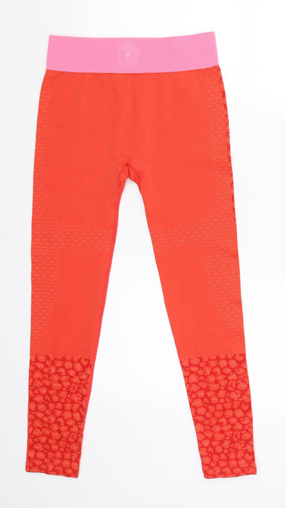 Womens UK Size S Workout Regular Fit Jegging Orange Trousers