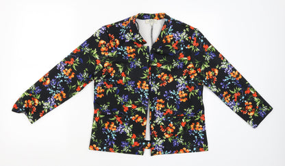 Papaya Womens Black Floral  Basic Blouse Size 12