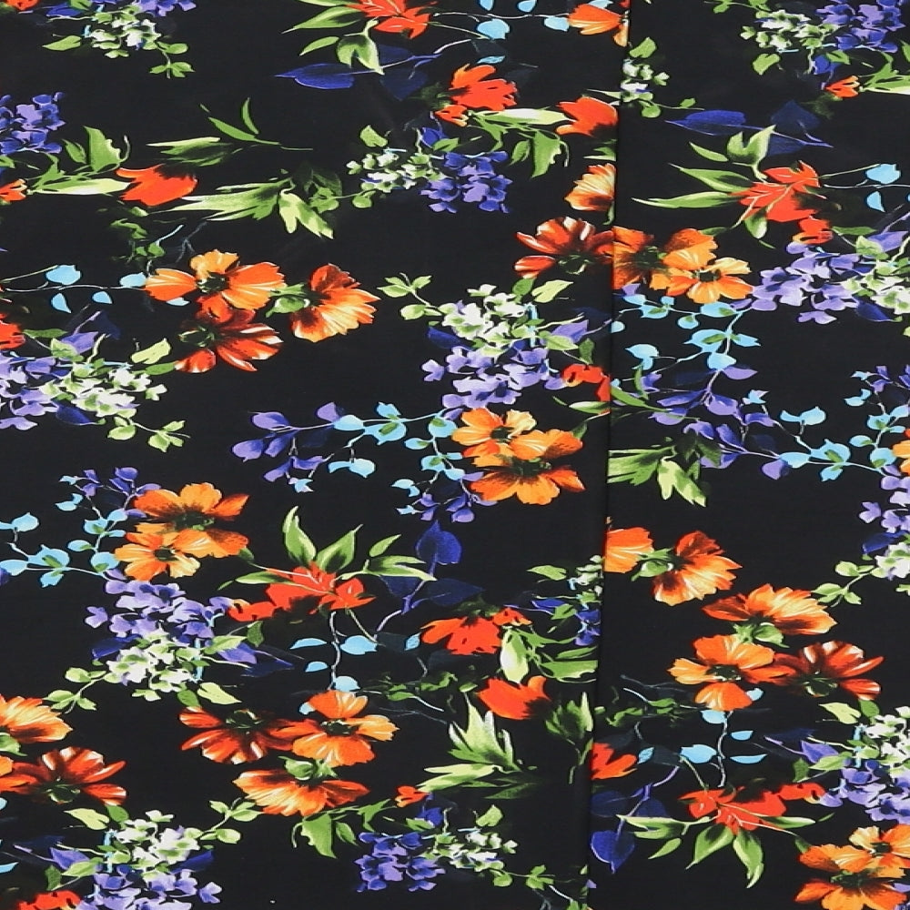 Papaya Womens Black Floral  Basic Blouse Size 12