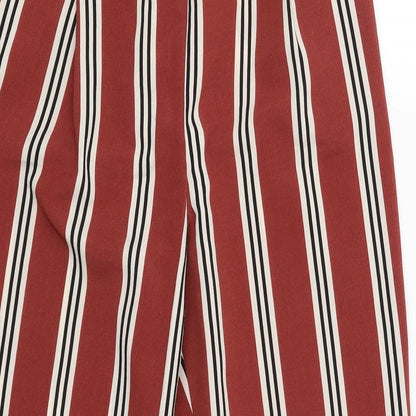 Primark Womens Brown Striped  Jogger Trousers Size 10 L26.5 in