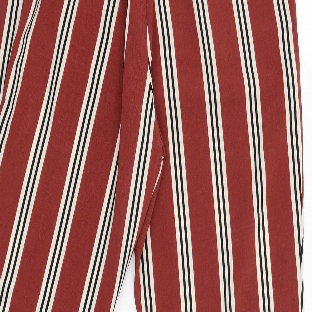 Primark Womens Brown Striped  Jogger Trousers Size 10 L26.5 in