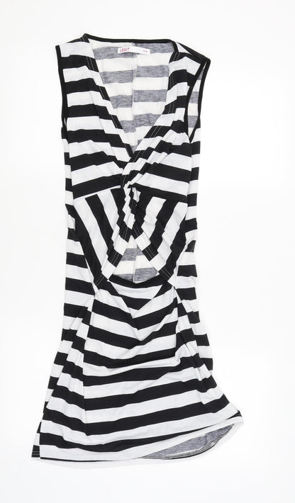 Legit Womens White Striped  Basic Blouse Size 14