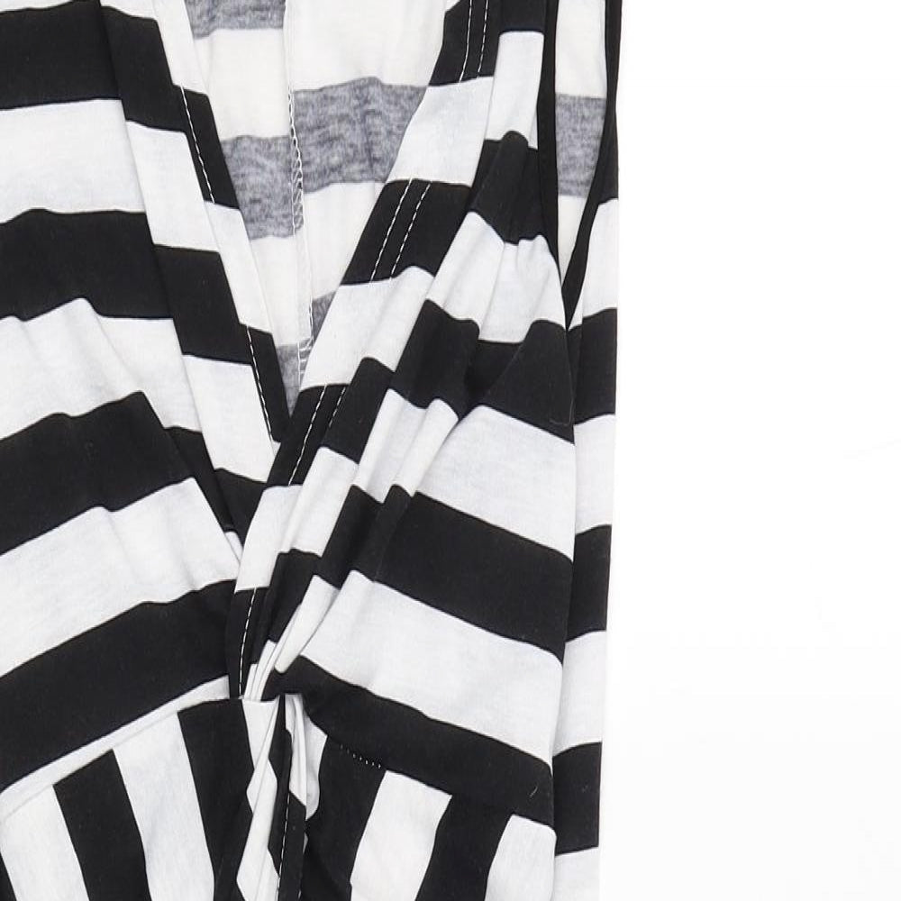 Legit Womens White Striped  Basic Blouse Size 14