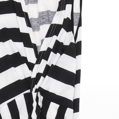 Legit Womens White Striped  Basic Blouse Size 14