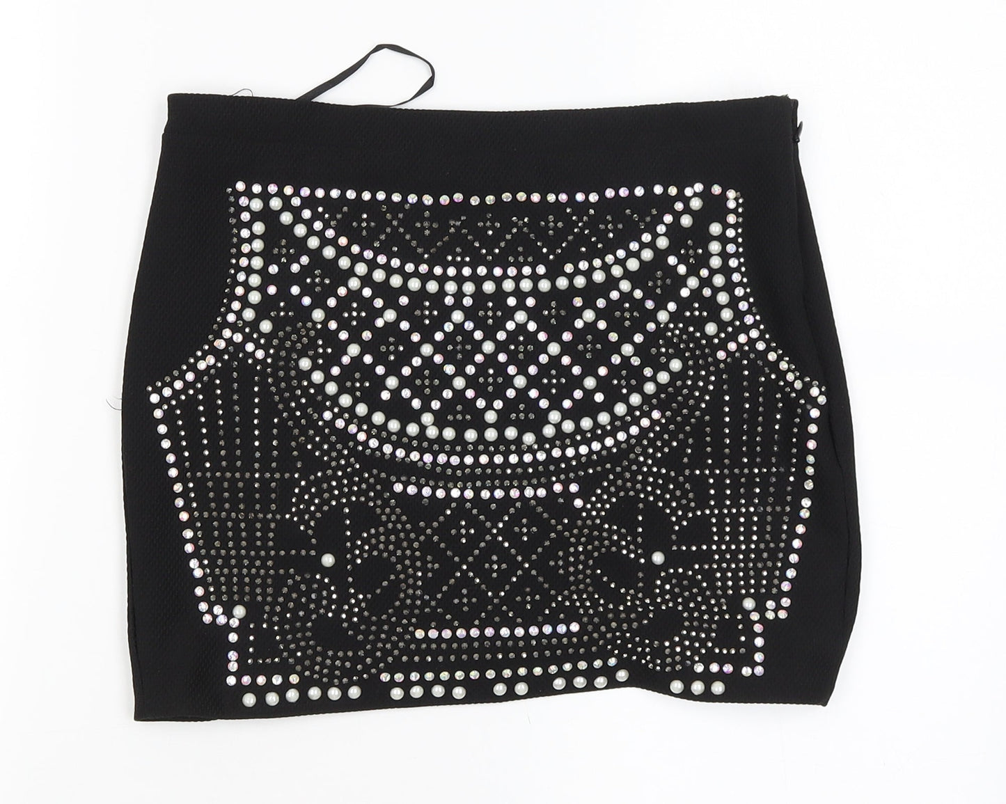 Lely Wood Womens Black   Cropped Blouse Size S  - studded