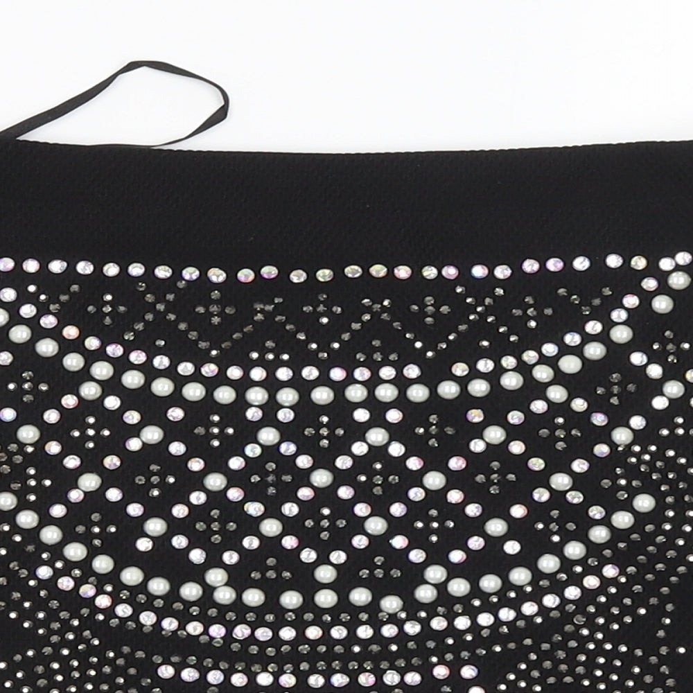 Lely Wood Womens Black   Cropped Blouse Size S  - studded