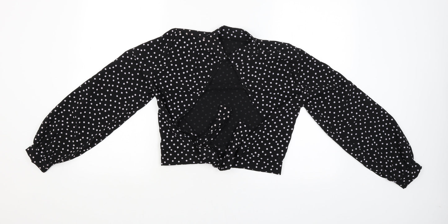 Boohoo Womens Black   Cropped Blouse Size 6