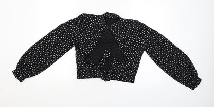 Boohoo Womens Black   Cropped Blouse Size 6
