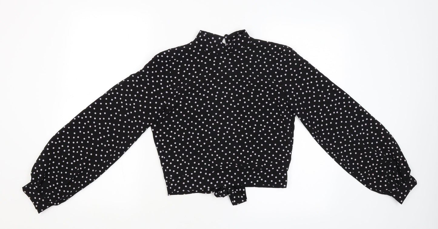Boohoo Womens Black   Cropped Blouse Size 6