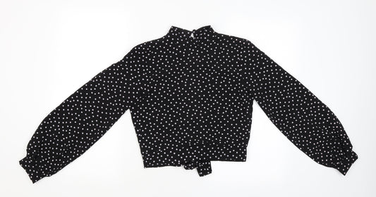 Boohoo Womens Black   Cropped Blouse Size 6