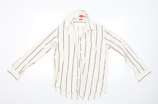 Mens UK Size S Navigator Beige  Button-Up Long Sleeve Casual Shirt