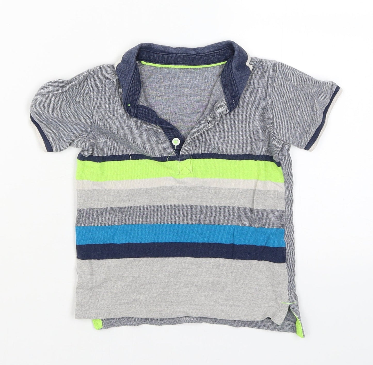 Matalan Boys Grey Striped  Pullover T-Shirt Size 3-4 Years