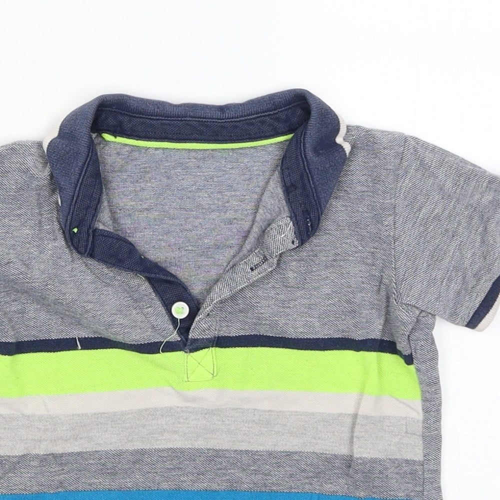 Matalan Boys Grey Striped  Pullover T-Shirt Size 3-4 Years