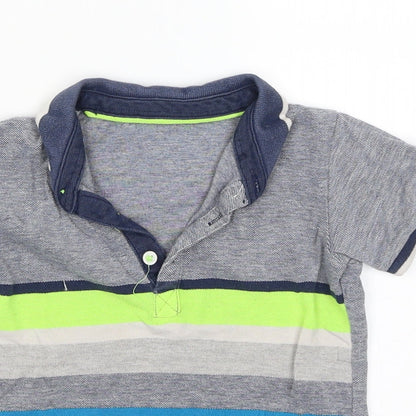 Matalan Boys Grey Striped  Pullover T-Shirt Size 3-4 Years