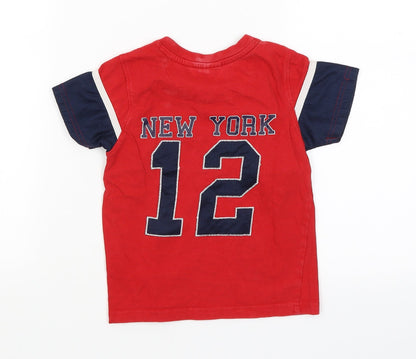Max Boys Boys Red   Pullover T-Shirt Size 3-4 Years