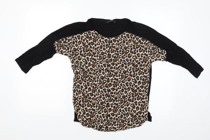 F&F Womens Multicoloured Animal Print  Basic Blouse Size 8