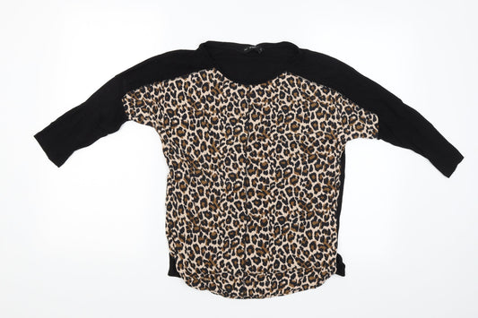 F&F Womens Multicoloured Animal Print  Basic Blouse Size 8