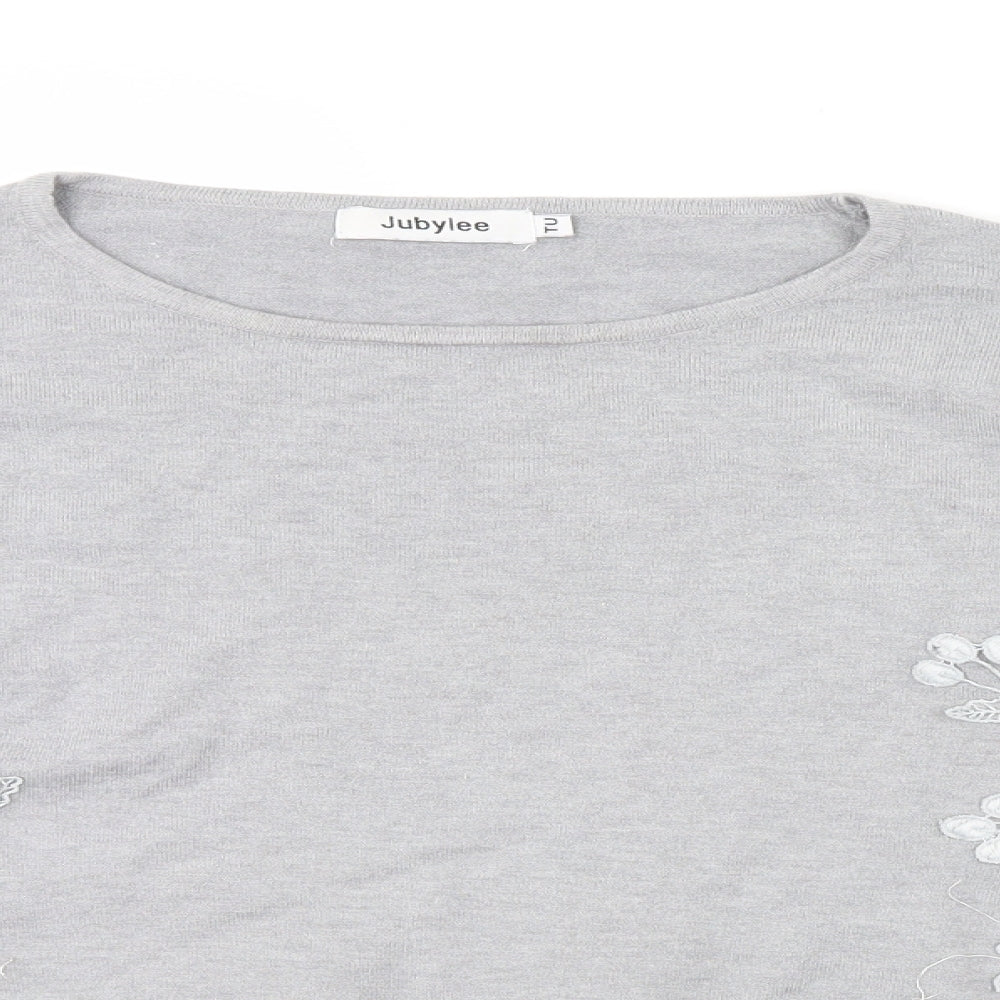 TU Womens Grey Floral  Pullover Jumper