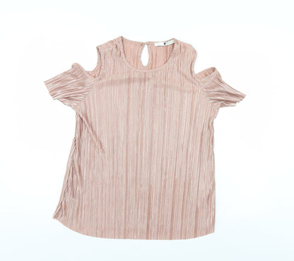 Front view of Vety girls’ pink basic blouse, size 15-16, years