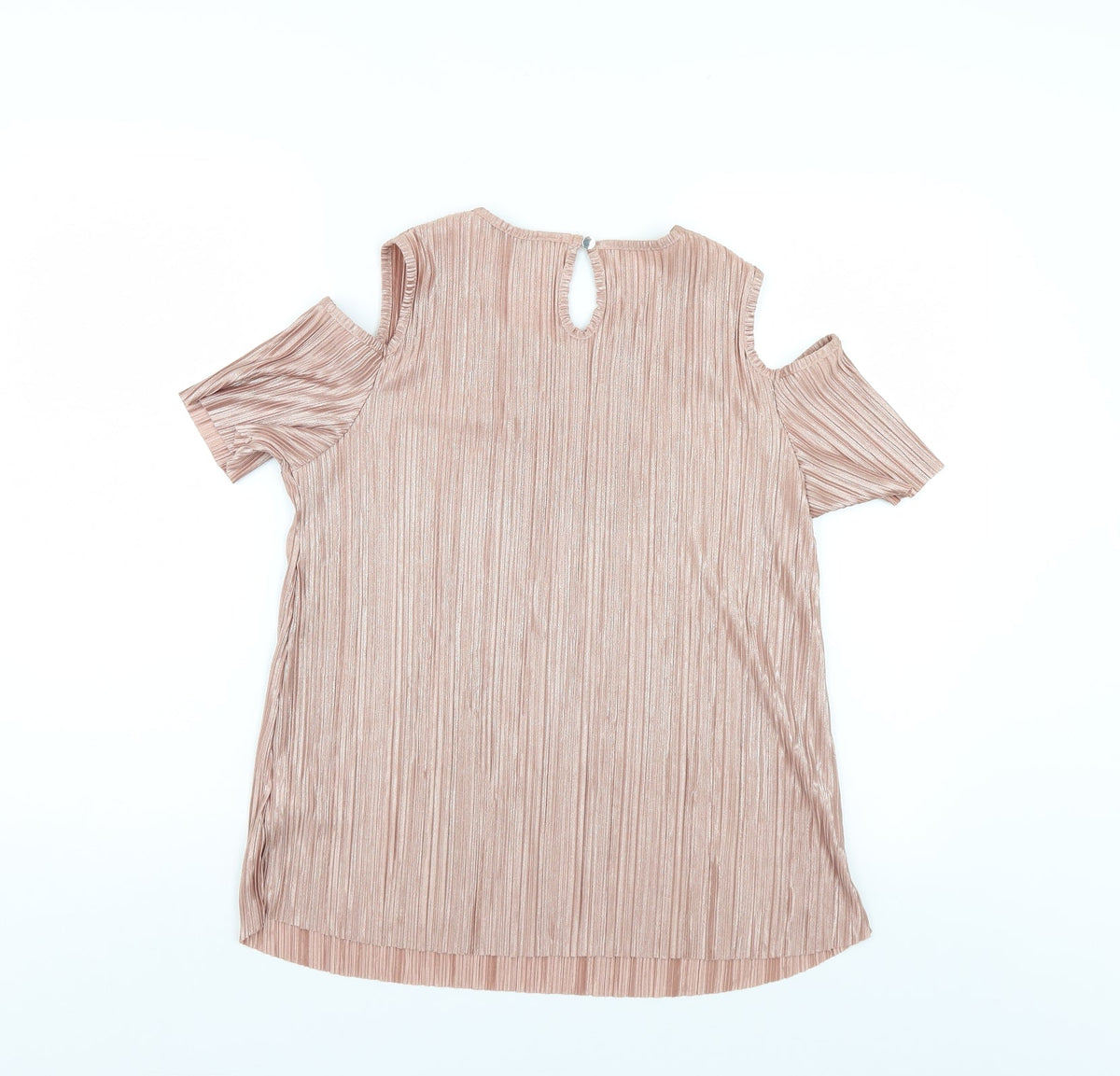 Back view of Vety girls’ pink basic blouse, size 15-16, years
