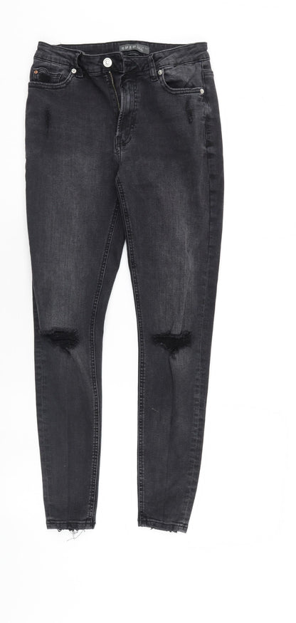 Denim & Co. Womens Black  Denim Tapered Jeans Size 10 L28 in