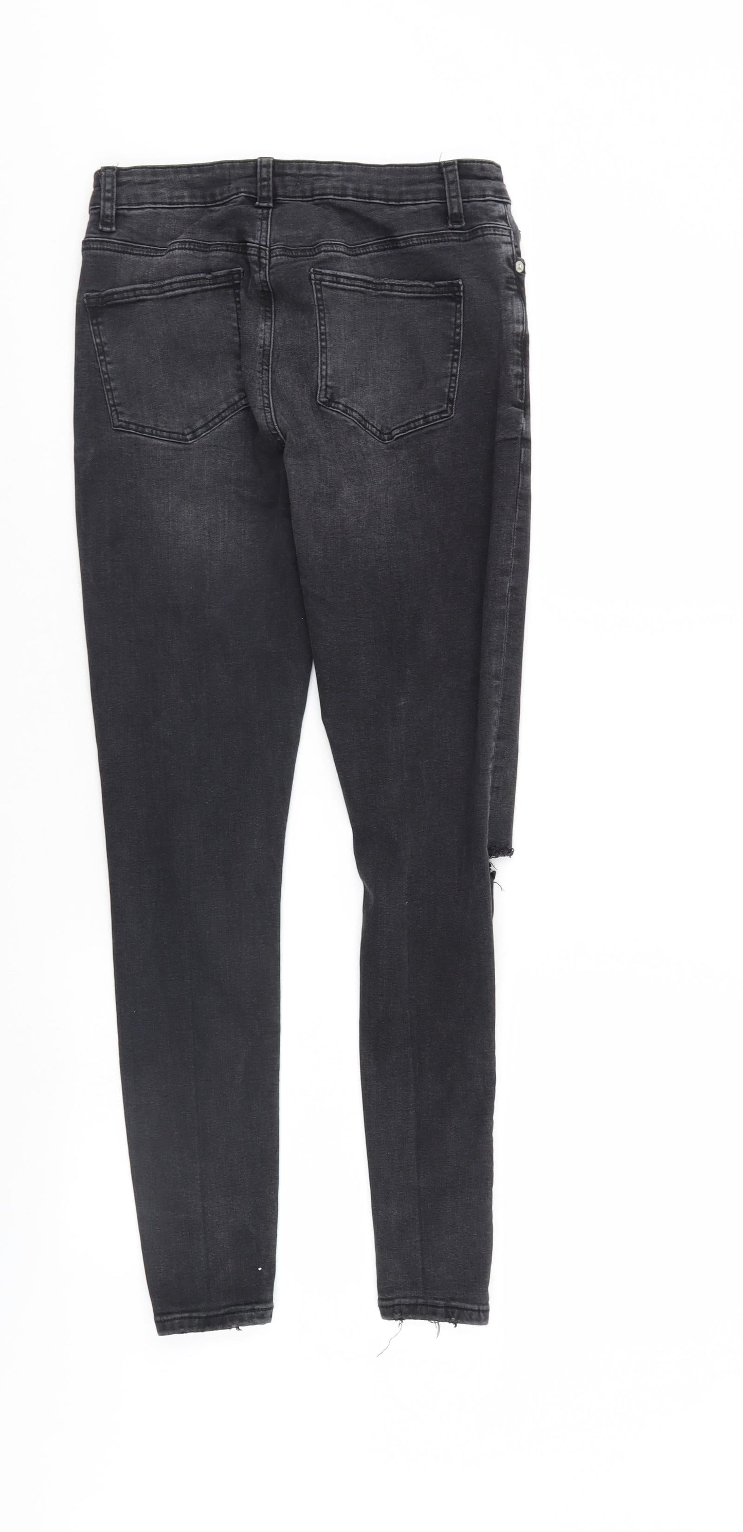 Denim & Co. Womens Black  Denim Tapered Jeans Size 10 L28 in