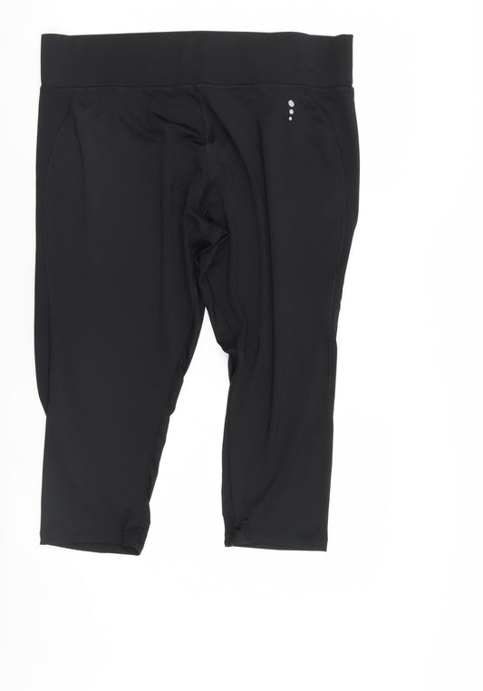 TU Womens Black   Cropped Leggings  L20 in